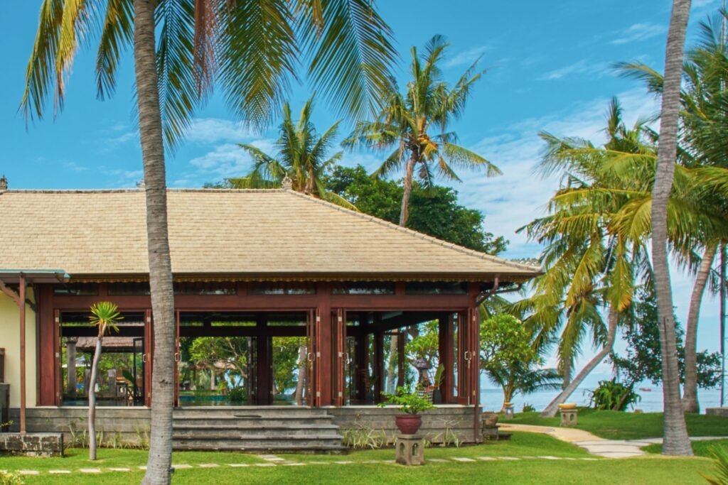 Open-air pavilion with ocean view at Puri Bagus Lovina, perfect for events